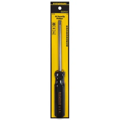EAZYPOWER Screwdriver: Security Phillips Series, Steel, #4 Tip Size, 5 in Shank Lg - Security Phillips Screwdrivers
