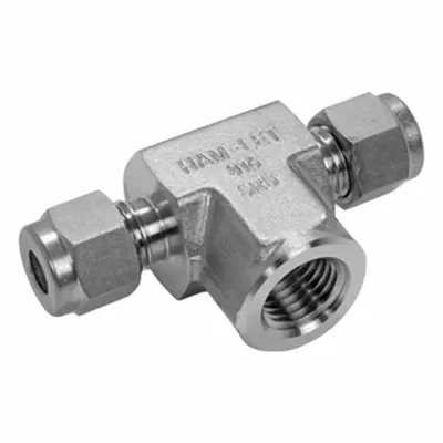 HAM-LET Let-Lok Double-Ferrule Stainless Steel Tee Fitting - Double-Ferrule Stainless Steel Fittings