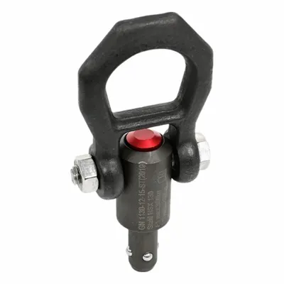 JW WINCO Quick-Release Hoist Ring: Steel, 337 lbf Load Limit, 8 mm Pin Dia - Quick-Release Pivot-Only Hoist Rings