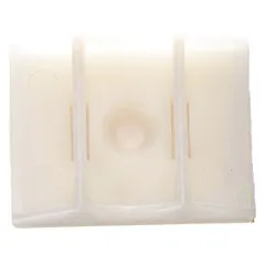 This adhesive mount cable tie base provides a fixed mounting point for cable ties with 18 to 51 lb tensile strength. It features a 0.09 in slot height and is suitable for securing wiring in control panels, equipment racks, and harness assemblies. Sold in a pack of 100.