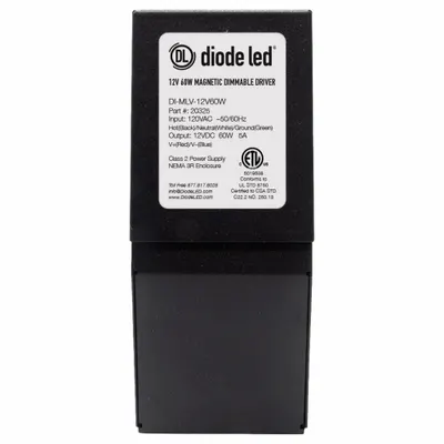 LED Driver: 96 W Power Output, 277V AC, 24V DC, 6 13/16 in Lg, Damp Location Rated - Tape & Linear Light Power Supplies