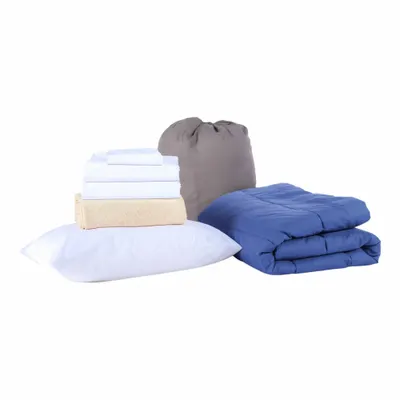 MARTEX T200 100% Cotton XL Twin Flat Sheet Set, Navy - Bedding & Bath Linen Sets
