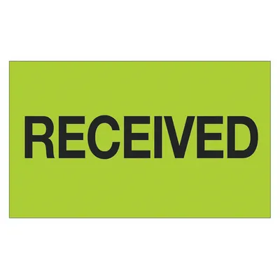 TAPE LOGIC Received Label: 500 PK (MPN DL1223) - Shipping & Receiving Message Labels