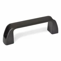JW WINCO Pull Handle: Unthreaded Holes, Plastic, Black, 1/4 in/5/16 in/M6/M8 Screw Size, 0.24 in (MPN 6382005)