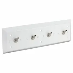 This institutional bathroom hook is constructed from stainless steel with a powder-coated finish. It features a 25 lb release point that allows the hook to disengage under excess load, reducing risk of injury. Suitable for use in public restrooms and other high-traffic facilities where safety is a concern.