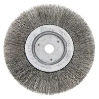 WEILER Wire Wheel Brush: Crimped Stainless Steel, 6 in Dia x 3/4 in Wd, 5/8 in to 1/2 in Arbor (MPN 93393)