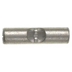 Non-insulated butt splice connector for joining two wires end-to-end. Suitable for 12 AWG to 10 AWG conductors rated up to 2000 V. Bare copper construction for low resistance crimp termination. Pack of 500.