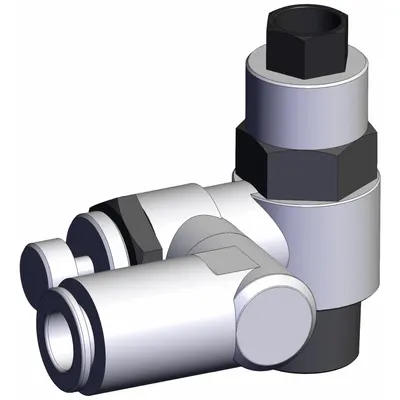 SMC Piloted Non-Return Valve: Universal Fitting, Knurled, 3/8 in Valve Body Size - Adjustable Direction Speed Controllers with Pilot Check Valve