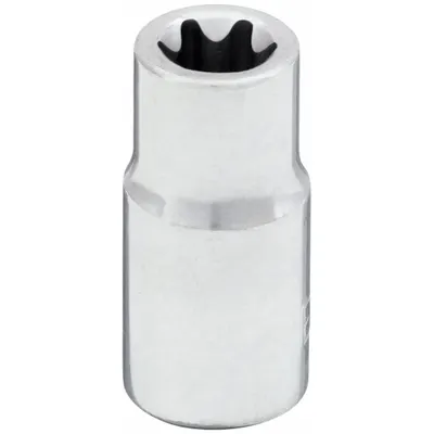 WESTWARD Socket: 1/4 in Drive Size, E8 Socket Size, External Torx, Std, Chrome - 1/4" Drive External Torx Hand Sockets