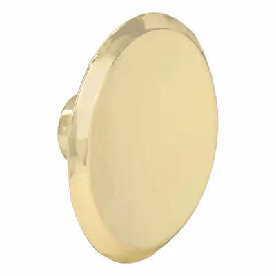 OEM Cabinet Knob: Zinc, Polished Brass, 1 3/4 in Grip Dia - Brass Cabinet Knobs