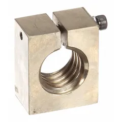 OEM replacement nut for the bowl lift screw assembly on HOBART H600 commercial food mixers. Secures the lifting mechanism that raises and lowers the mixing bowl during operation. Used in commercial kitchen environments for heavy-duty mixing tasks.