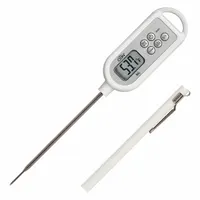 LCD thermometer with stainless steel stem, 8 1/8 in overall length, accuracy ±1.8 °F or ±1 °C. Plastic case, LCD lens, NSF Certified. Used to verify water temperature in commercial dishwashers for food safety compliance