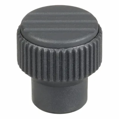 KIPP Hand Knob: Knurled, Plastic w/ SS Thread, 1/4"-20 Thread, 10 mm Thread Lg - Knurled Knobs with Threaded Hole