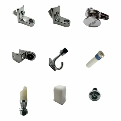 HADRIAN Door Kit: Chrome Zamac - Door Hardware Kits for Bathroom Partitions