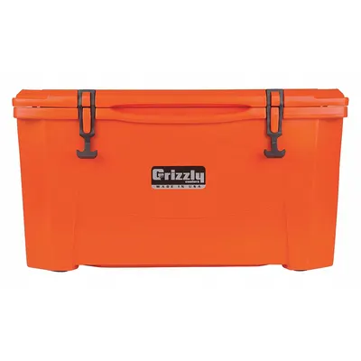 GRIZZLY COOLERS Marine Chest Cooler: Orange, 72 Cans, 60 qt Cooler Capacity - Heavy-Duty Chest Coolers