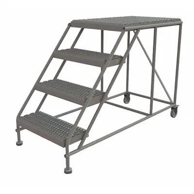 TRI-ARC Mobile Work Platform: 3.3 ft Platform Ht - Max, 24 in x 35 in, Steel - Tilt-&-Move Rolling Single-Access Platforms