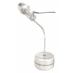 Side-mounted float switch with SPST switching action that opens on liquid rise. Constructed with 316 stainless steel and equipped with lead wire connections. Suitable for use in tanks and vessels where a minimum media specific gravity of 0.75 is met.