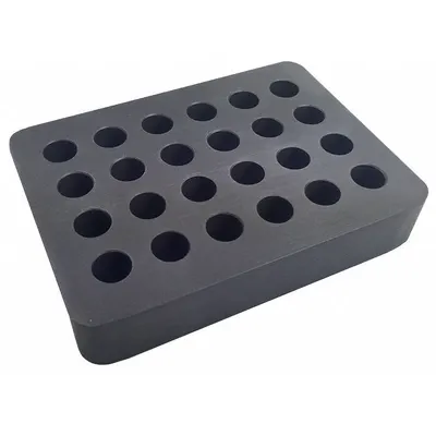 GLAS-COL Vial Block: 1 in Overall Ht, 5 1/2 in Overall Lg, 4 in Overall Wd - Dry Evaporator & Concentrator Blocks