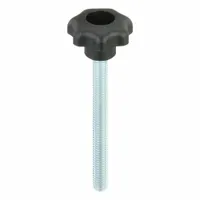 KIPP Hand Knob: 7 Point, Plastic w/ Steel Thread, M6 Thread, 60 mm Thread Lg, 25 mm Dia (MPN K0155.406X60)