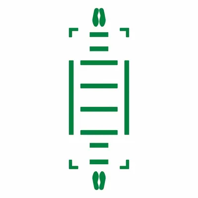 SLIP GARD Floor Marking Tape Kit: Footprint, Solid, Green, No Legend, 24 in x 48 in - Footprint-Shaped Floor Marking Tape