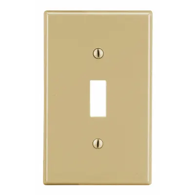 HUBBELL Wall Plate: Toggle, 1 Gang, Ivory - General Purpose Wall Plates