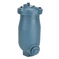This air release valve automatically vents trapped air from liquid piping systems, preventing flow restrictions and pressure surges. Constructed of cast iron with a 2-inch female NPT inlet connection, it is suited for wastewater and other water-handling applications where reliable air release is required.