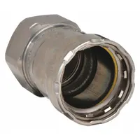 VIEGA MEGAPRESS Crimp Adapter Fitting: 1 in Pipe x 3/4 in Pipe Size, Press-fit x FNPT, Steel, HNBR (MPN 25586)