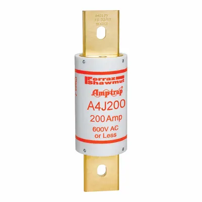 MERSEN Fuse: A4J Series, Class J, Blade Body, Fast-Acting, 200 A, 600 V AC, 300 V DC - Fast-Acting Bolt-On Fuses
