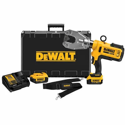 DEWALT Cordless Crimping Tool Kit: 20 V, Dieless Head, 750 kcmil Max Copper, Latching Head - DEWALT Crimpers