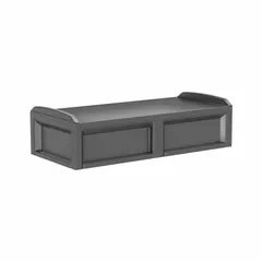 The CORTECH Solstice Behavioral Health Bed is a no-storage bed frame made of black polyethylene. It measures 80 inches in overall length, 36 inches in overall width, and 21 inches in overall height. This bed is suited for institutional settings where safety and durability are required.