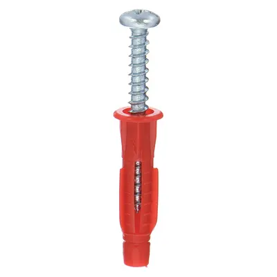 OEM APPROVED VENDOR Conical Plug Anchor Set, 1 7/16 in, Plastic, Plain, Red, 50 PK - Conical Plug Anchors