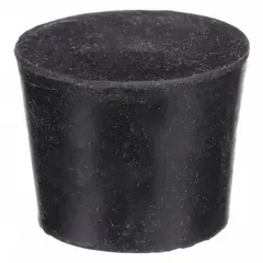 APPROVED VENDOR SBR Rubber Stopper, Size 11, Black, 48 mm Bottom Dia, 56 mm Top Dia, 25 mm Height