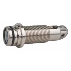 Momentary-action roller plunger head with top actuator location. Compatible with XCMD series limit switches. Used for position sensing in industrial automation, such as end-of-travel or limit detection on conveyors, packaging machinery, and material handling equipment.