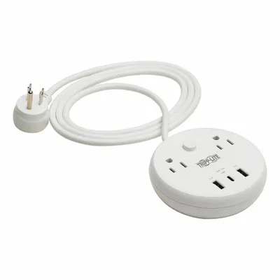 TRIPP LITE Outlet Strip: 2 Outlets, 6 ft Cord Lg, 300 J Rated Energy, 4.8 A Current - Tabletop Surge Protectors