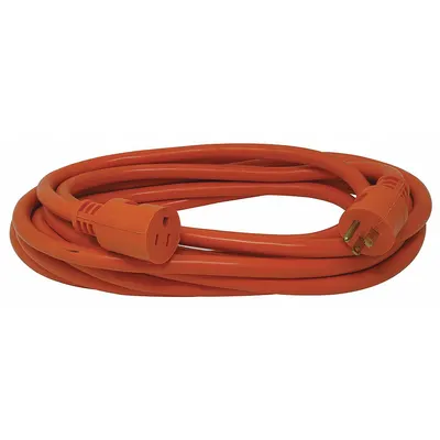 SOUTHWIRE Extension Cord: Outdoor Use, 25 ft Lg, Outlet, 5-15P, 12/3, STW, Orange - Outdoor Extension Cords with Single Outlet