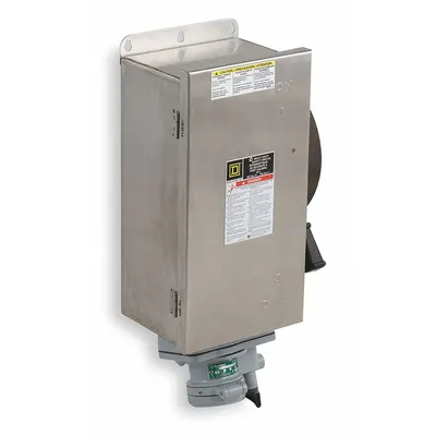 SQUARE D Safety Switch: Fusible, 60 A, Three Phase, 600V AC, 304 Stainless Steel - Fusible Safety Switches