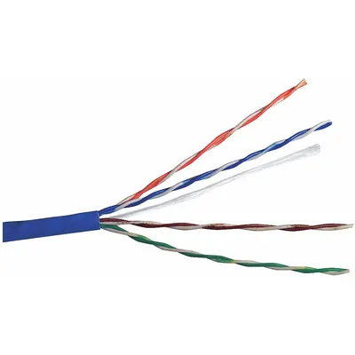 CAROL Category Cable: 100 ft Cable Lg, 24 AWG, Riser, Blue, PVC, Std, CR5.30.07 - Category 5e Cable