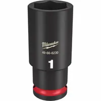 MILWAUKEE Deep Impact Socket: 1/2 in Drive Size, SAE, 1 in Socket Size, 6-Point, Deep, No Thin Wall (MPN 49-66-6230)