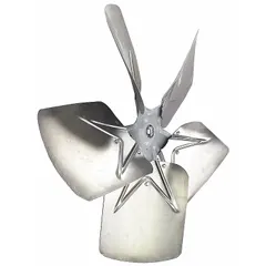 Replacement fan blade for HVAC and refrigeration condenser units. Designed to move air across the condenser coil to dissipate heat and maintain cooling efficiency. Direct replacement for compatible REZNOR equipment.