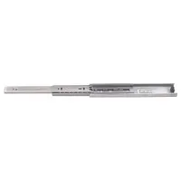 Side-mount, full-extension ball bearing drawer slide with a closed length of 13 25/32 inches. Suitable for use in industrial cabinetry, tool storage, and equipment enclosures requiring smooth sliding action