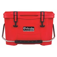 GRIZZLY COOLERS Marine Chest Cooler: Red, 24 Cans, 20 qt Cooler Capacity, 4 day Ice Retention (MPN 4400011)