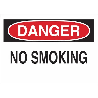 BRADY Danger: No Smoking Signs