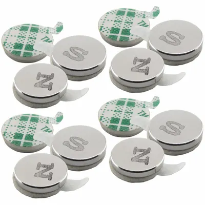 OEM Disc Rare Earth Magnets, 8 PK, 3/8 in OD, 0.06 in Thick, 1.68 lbf Pull
