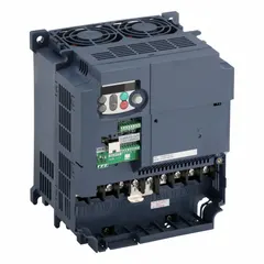 Three-phase input, three-phase output variable frequency drive rated 15 hp at 200-240V AC. Features a heat sink style for thermal management. Suitable for speed control of three-phase AC motors in applications such as conveyors, pumps, and fans.