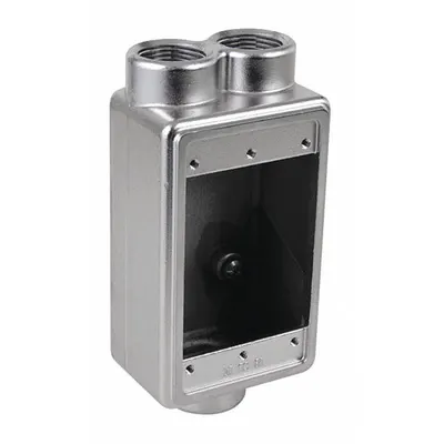 CALBRITE Electrical Box: Stainless Steel, Rectangular, 1 Gangs, 3/4 in Hub Size - Stainless Steel Weatherproof Electrical Boxes