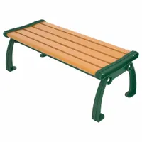ULTRASITE Outdoor Bench: Heritage, 48 in Overall Lg, 17 in Overall Ht, Cedar, Green, Plank Surface (MPN PB 4CEDGFHERBAC)