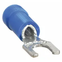 STA-KON Fork Terminals: Blue, Vinyl, #6 Stud Size, 18 AWG – 14 AWG Wire Range, Locking Fork, 600 V (MPN 14RB-6FL)