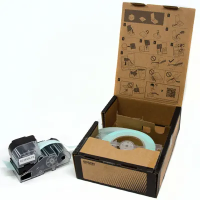 EPSON Wraparound Label: 1 1/2 in x 1 1/2 in, 1 1/2 in x 147 5/8 ft, Vinyl - Epson Continuous Label Roll Cartridges