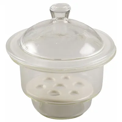 OEM Desiccator: Non-Vacuum, Round, Glass/Porcelain, 12 in Overall Dia, 12 1/4 in Overall Ht - Non-Vacuum Desiccators