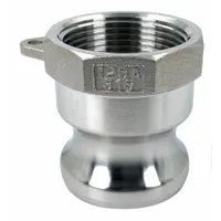 Cam and Groove Adapter: 1 1/4 in Coupling Size, 1-1/4 in-11-1/2 Thread Size, 2 1/16 in Overall Lg (MPN PLE83)